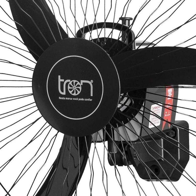ventilador de parede tron oscilante 60cm preto 140w (mp)