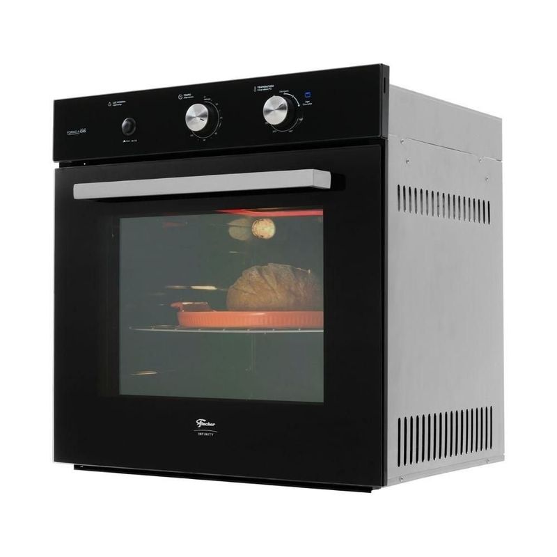 forno de embutir fischer a gás infinity 78 l preto 127v (mp)