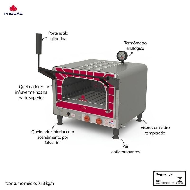 forno a gás industrial progás com refratário prp-400g (mp)