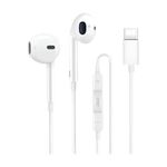 fone de ouvido h'maston com fio usb-c branco rb08 (mp)