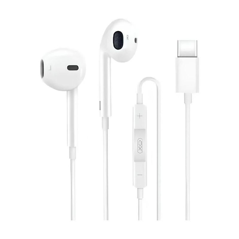 fone de ouvido h'maston com fio usb-c branco rb08 (mp)