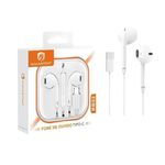 fone de ouvido h'maston com fio usb-c branco rb08 (mp)