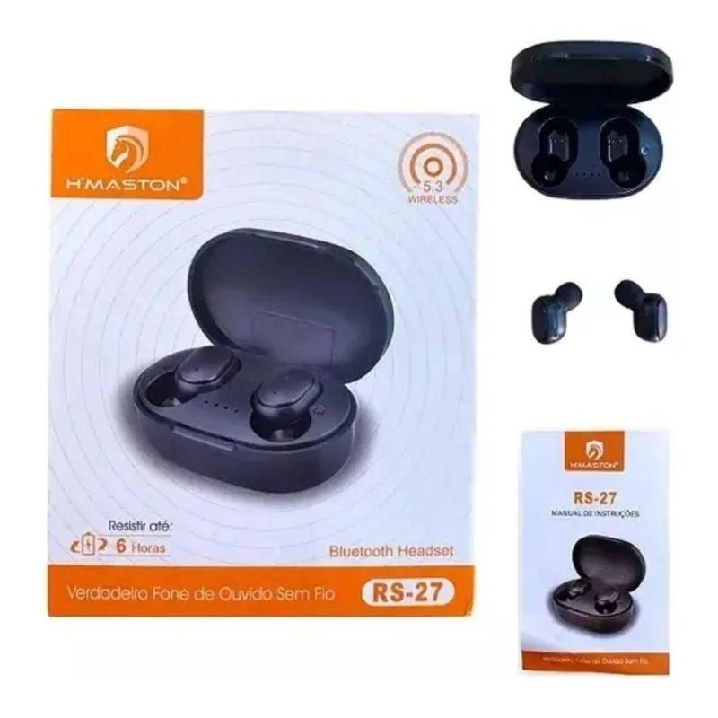 fone de ouvido bluetooth h'maston preto rs27 (mp)