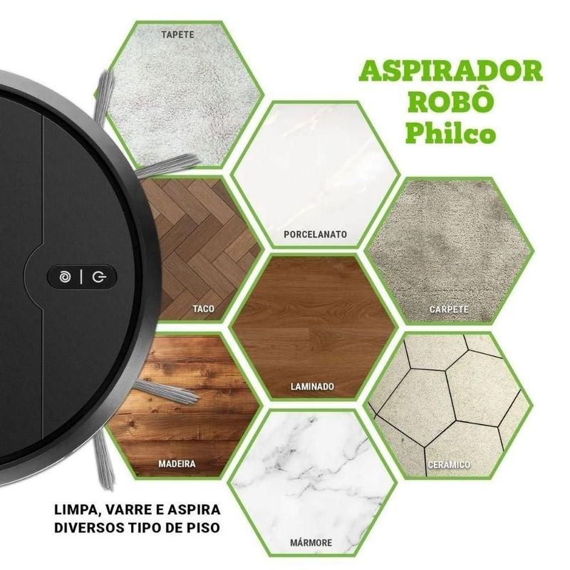 aspirador robô philco 3 em 1 bivolt (mp)