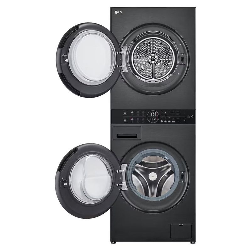 lava e seca 14kg lg washtower smart 220v preto 127v inox preto wk14bs6
