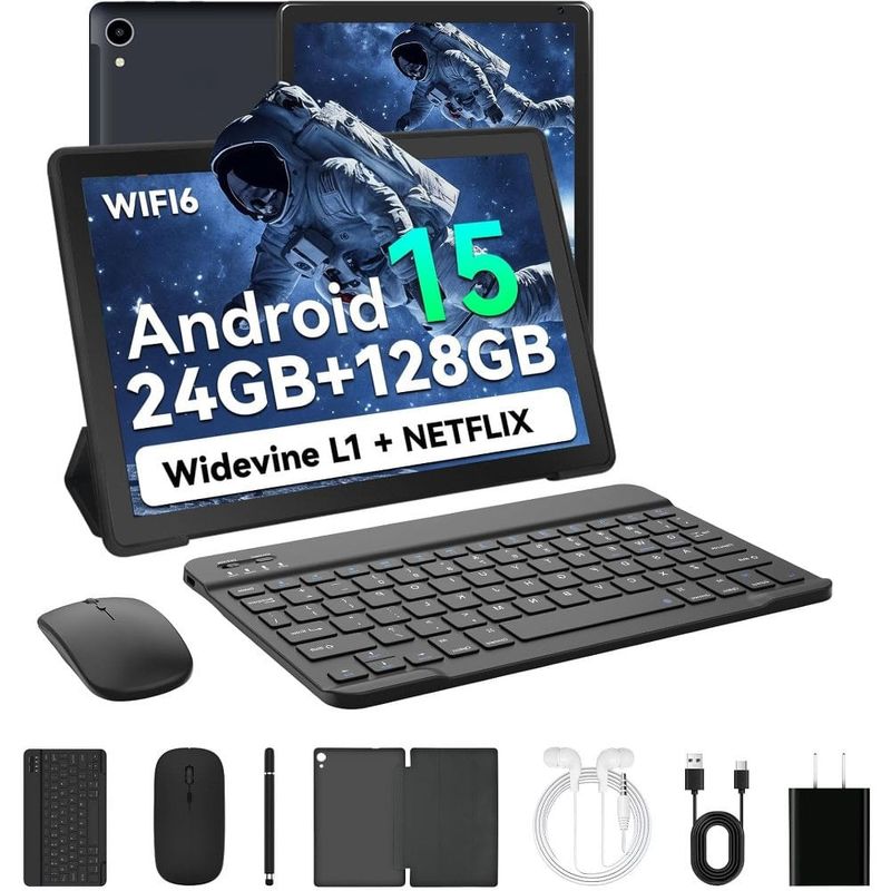 tablet higrace 2025 android tela 10" com teclado 128gb preto a-bi