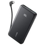 power bank anker zolo 10.000mah 22,5w com cabo usb-c preto (id)