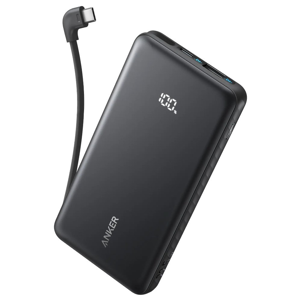 Power Bank Anker Zolo 10.000mAh 22,5W com Cabo USB-C Preto (ID)