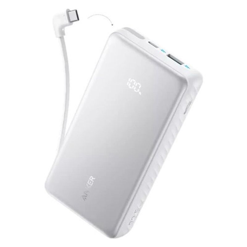 power bank anker zolo 20.000mah 22,5w com cabo usb-c branco (id)