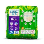 fralda shortinho daaz baby pants mega tamanho xg 26 unidades