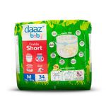 fralda shortinho daaz baby pants mega tamanho m 34 unidades
