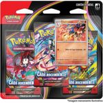 jogo copag pokémon tcg mega evolução caos ascendente 3 pack blister 0401