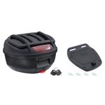 baú moto bauleto gow com bagageiro superior refletivo 33l preto (mp)