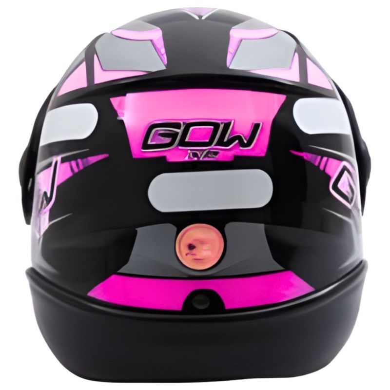 capacete gow interlagos x2 preto e rosa 56 (mp)