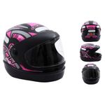 capacete gow interlagos x2 preto e rosa 56 (mp)