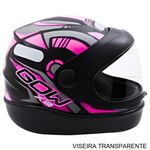 capacete gow interlagos x2 preto e rosa 60 (mp)
