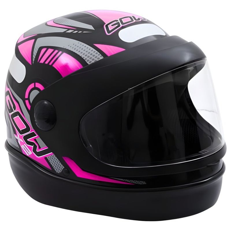 capacete gow interlagos x2 preto e rosa 60 (mp)
