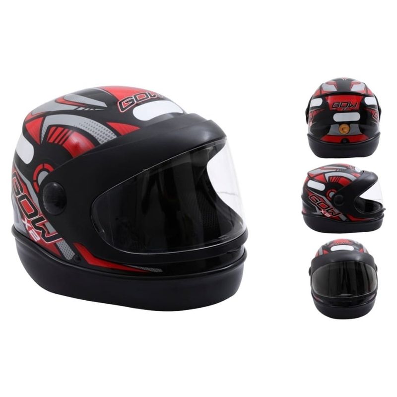 capacete gow interlagos x2 preto e vermelho 58 (mp)