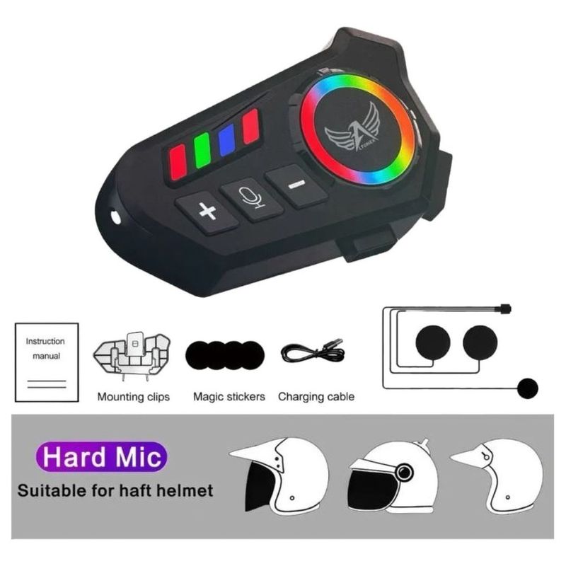 fone de ouvido altomex com microfone para capacete bluetooth sem fio (mp)
