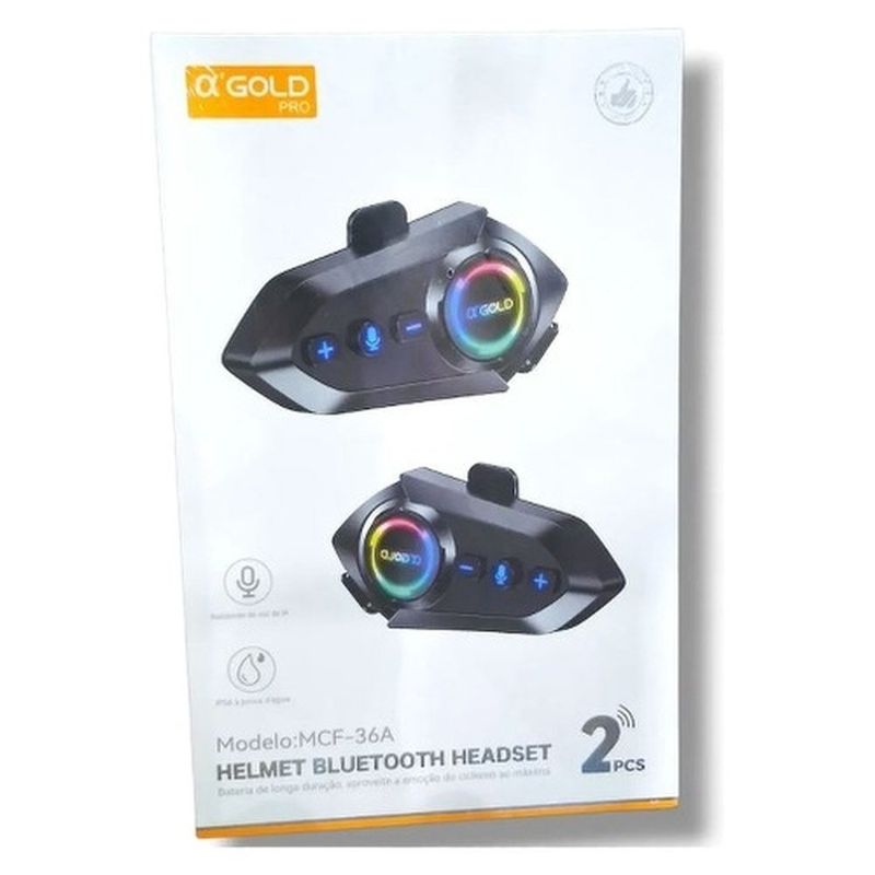 kit 2 intercomunicadores para capacete a'gold mcf 36a (mp)