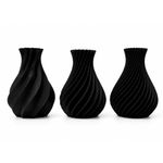 kit vaso decorativo 3 peças tekton3d linha movimento preto (mp)