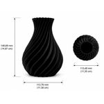 kit vaso decorativo 3 peças tekton3d linha movimento preto (mp)