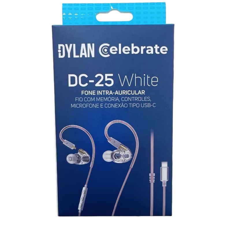 fone de ouvido dylan tipo-c com microfone dc-25 white (mp)