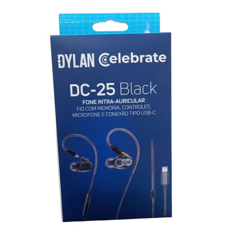 fone de ouvido dylan tipo-c com microfone dc-25 black (mp)