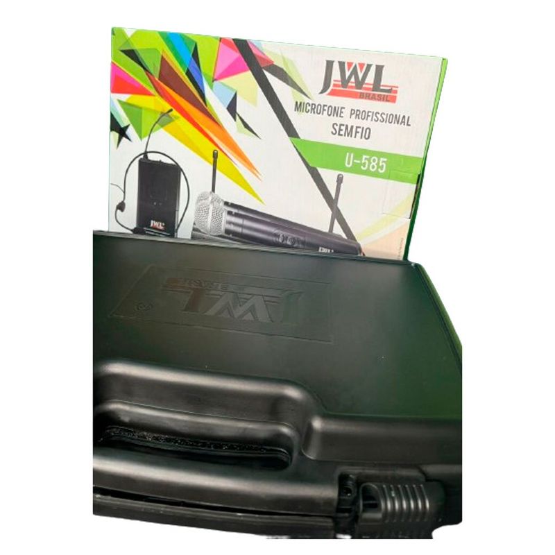 microfone sem fio jwl uhf headset + mão u585-h (mp)