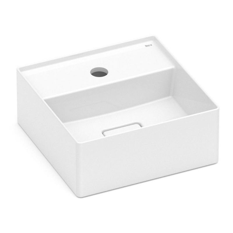 cuba de apoio roca quadrada com mesa terra t7 branco 30x30cm (mp)