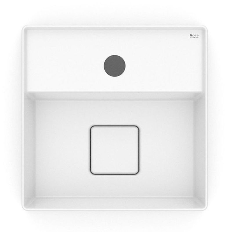 cuba de apoio roca quadrada com mesa terra t7 branco 30x30cm (mp)