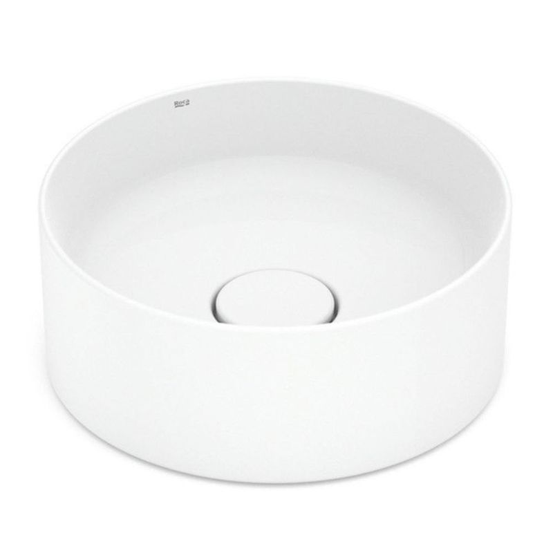 cuba de apoio roca redonda sem mesa terra t1 branco 30cm (mp)