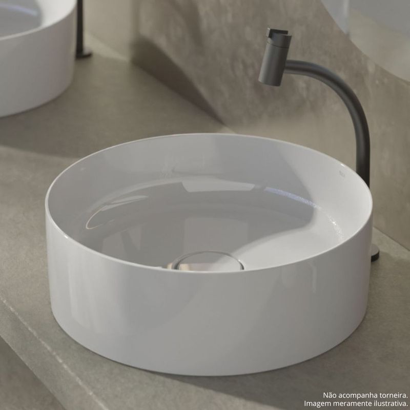 cuba de apoio roca redonda sem mesa terra t2 branco 39cm (mp)