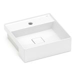 cuba semi encaixe roca quadrada com mesa terra t10 branco 40x40cm (mp)
