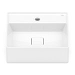 cuba semi encaixe roca quadrada com mesa terra t10 branco 40x40cm (mp)