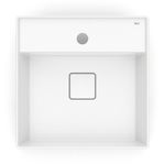 cuba semi encaixe roca quadrada com mesa terra t10 branco 40x40cm (mp)