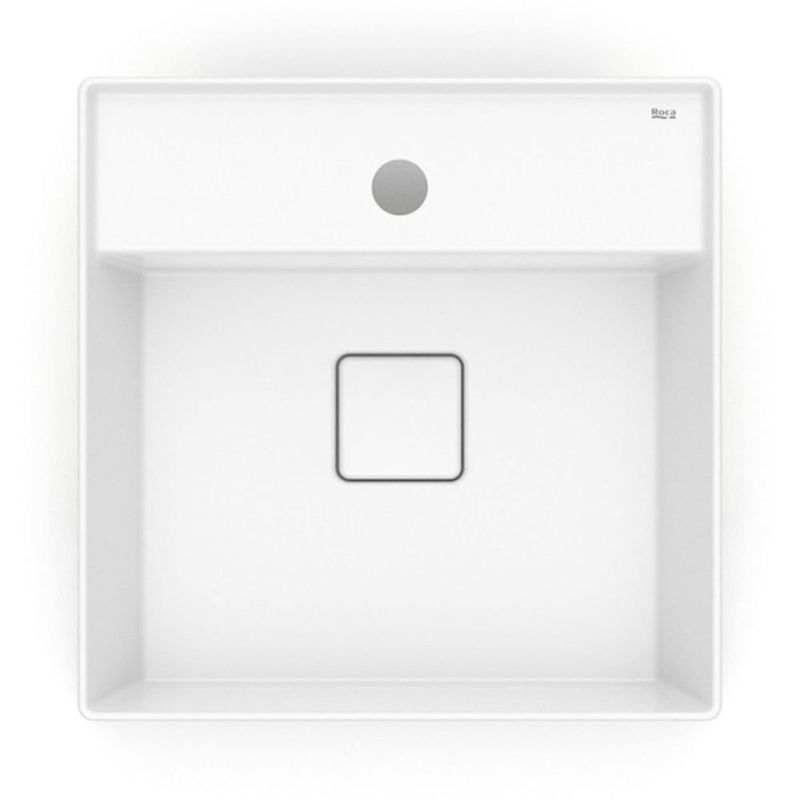 cuba semi encaixe roca quadrada com mesa terra t10 branco 40x40cm (mp)