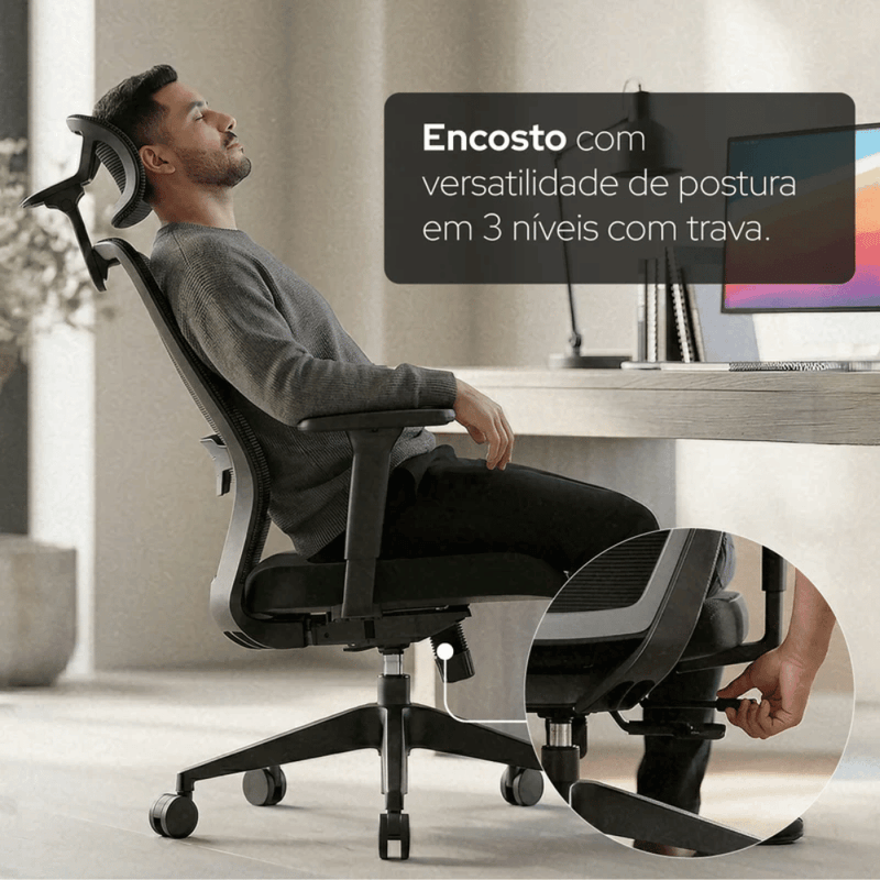 cadeira ergonômica elements serena preto (mp)