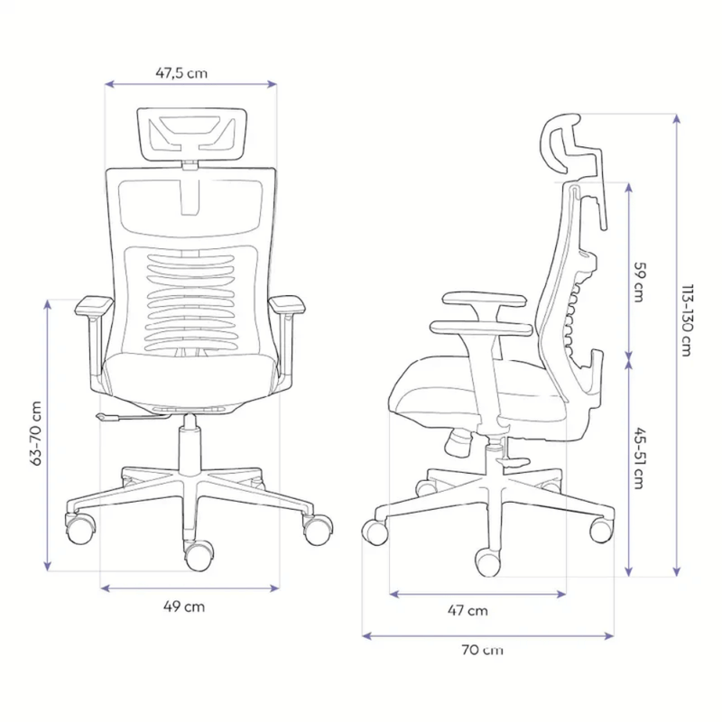 cadeira ergonômica elements vertta preto (mp)