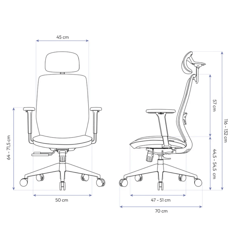 cadeira ergonômica elements serena cinza (mp)
