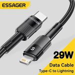 cabo de dados essager usb c para lightning nylon preto exctl xca01 p 29w 2m (mp)