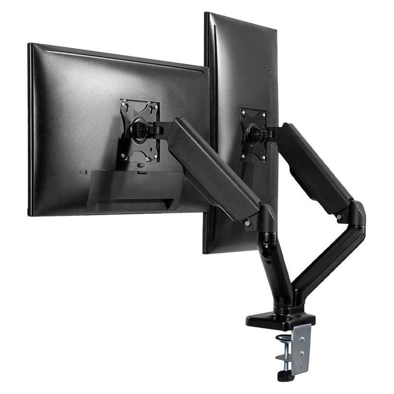 suporte de mesa articulado a gás fortrek para dois monitores 17" a 32" fk441s (mp)