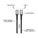 cabo de dados a'gold tipo c para lightning turbo pd 30w 1m cb18 (mp)