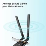 placa de rede pci-e tp-link ax1800 wi-fi 6 bluetooth archer tx20e (mp)