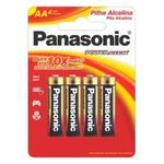 pilha alcalina panasonic aa pequena cartela com 4 lr6xab (mp)