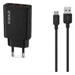 carregador de parede a'gold 3 usb com cabo usb-c 5.1a ca36-3 (mp)