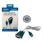 cabo adaptador usb para serial knup db9 rs232 0.8m (mp)
