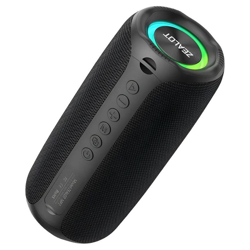 caixa de som zealot mp2 ipx4 20w preto e-bi