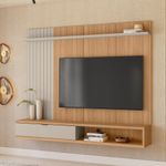 painel linea sintra para tv de até 75 polegadas cor jequitibá com off white