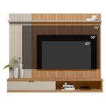 painel linea sintra para tv de até 75 polegadas cor jequitibá com off white